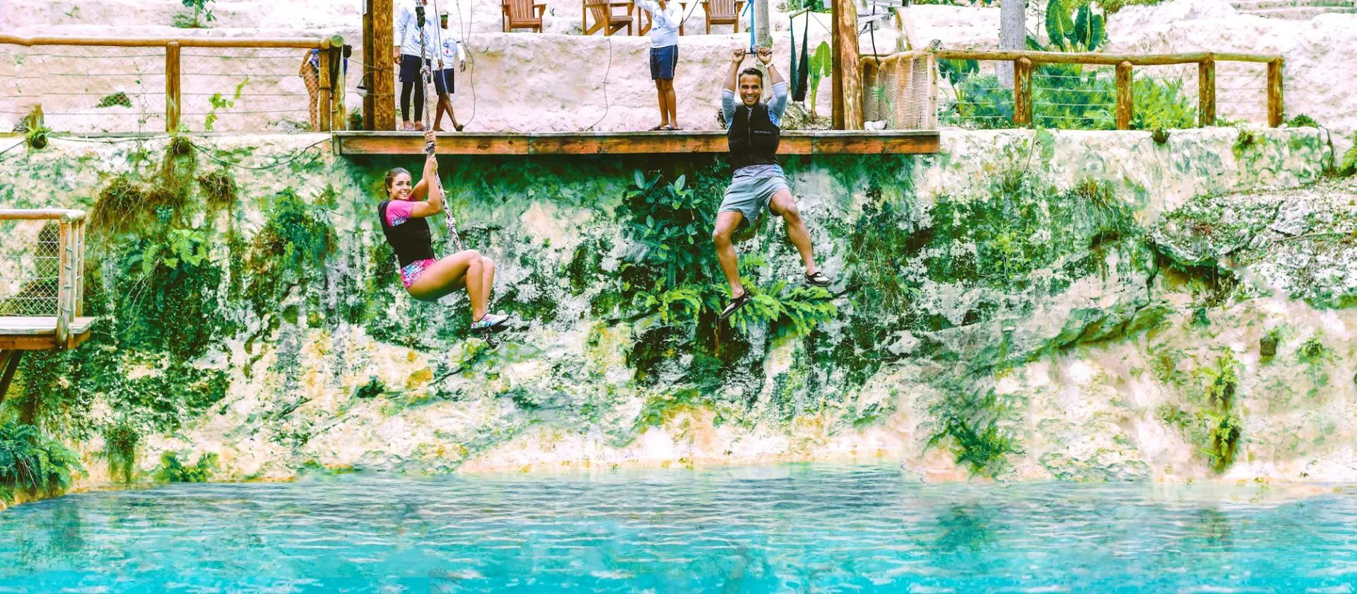 Zip Line Eco Splash parque aventura Cap Cana: tirolesa con caída a cenote